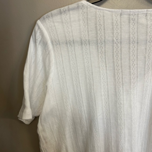 Sanctuary white Pointelle Tie Tee 100% cotton size M - Picture 10 of 12